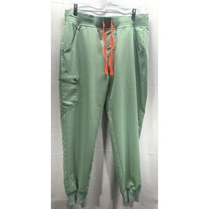 Figs Womens High Waisted Zamora Jogger Scrub Pants Jade Green Size Medium